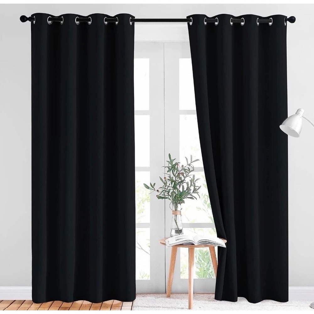Blackout NICETOWN Curtains Home 52x84 Black